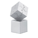 Metalowe puzzle magnetyczne 3D pełniące funkcję przycisku do papieru