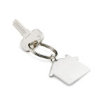 Aluminiowy brelok do kluczy w kształcie domu, płaski