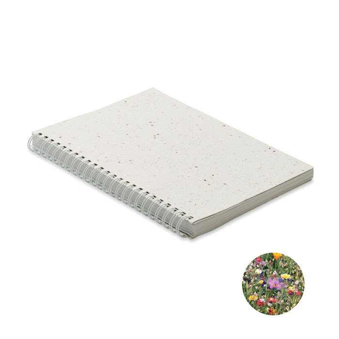 mo2083-06 Notes A5 na spirali z okładką z papieru z nasionami
