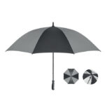Czarny parasol 30 cali z odblaskowymi panelami czaszy