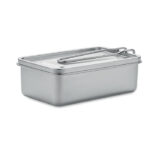 Srebrny lunchbox ze stali nierdzewnej ze zdejmowanym uchwytem