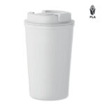 Dwuścienny kubek z PLA na bazie kukurydzy, 350 ml, kolor petrol