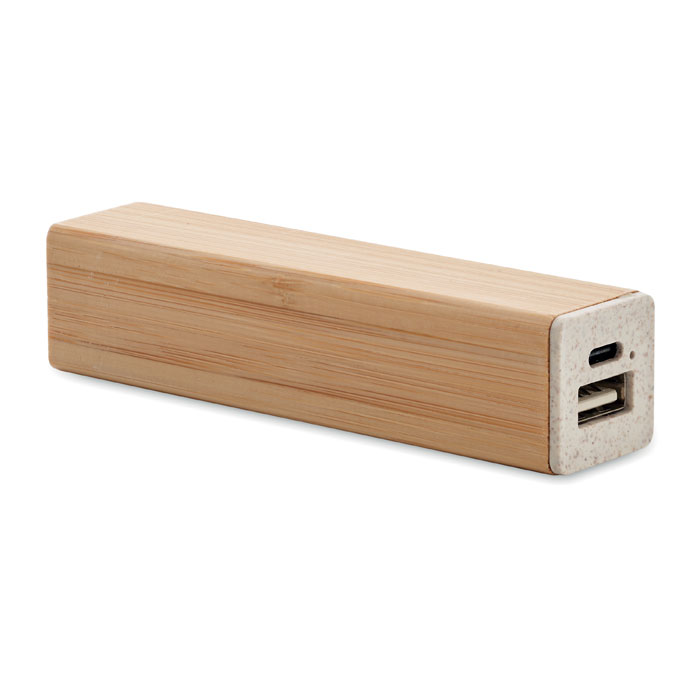 mo2342-40 Bambusowy powerbank 2600 mAh, walec