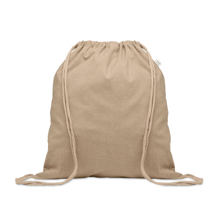 mo2402-39 Torba bawełniana z recyklingu ze sznurkiem w kolorze khaki