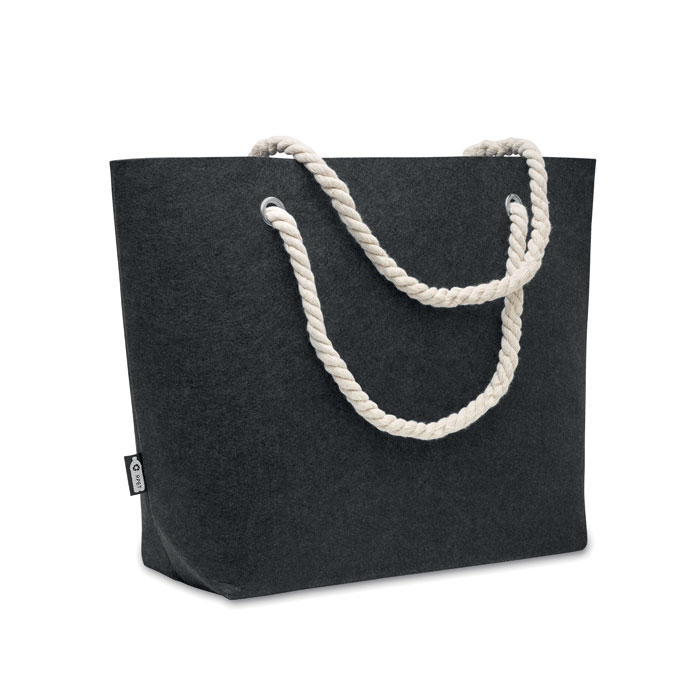 mo2416-15 Filcowa torba plażowa z RPET, szara