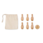 Zestaw mini kręgli z drewna sosnow - obrazek 2