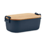 Okrągławy lunchbox z polipropylenu z bambusową pokrywką