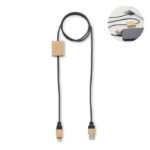 Kabel USB-C 60 W z RPET i bambusowymi detalami