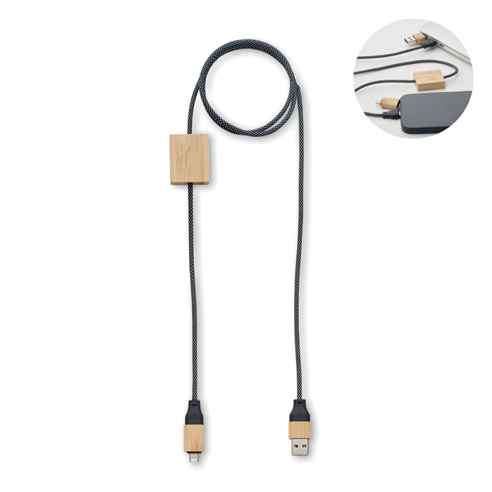 mo2520-40 Kabel USB-C 60 W z RPET i bambusowymi detalami