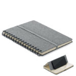 Notes A5 z twardą okładką 600D RPET z funkcją podstawki na smartfon