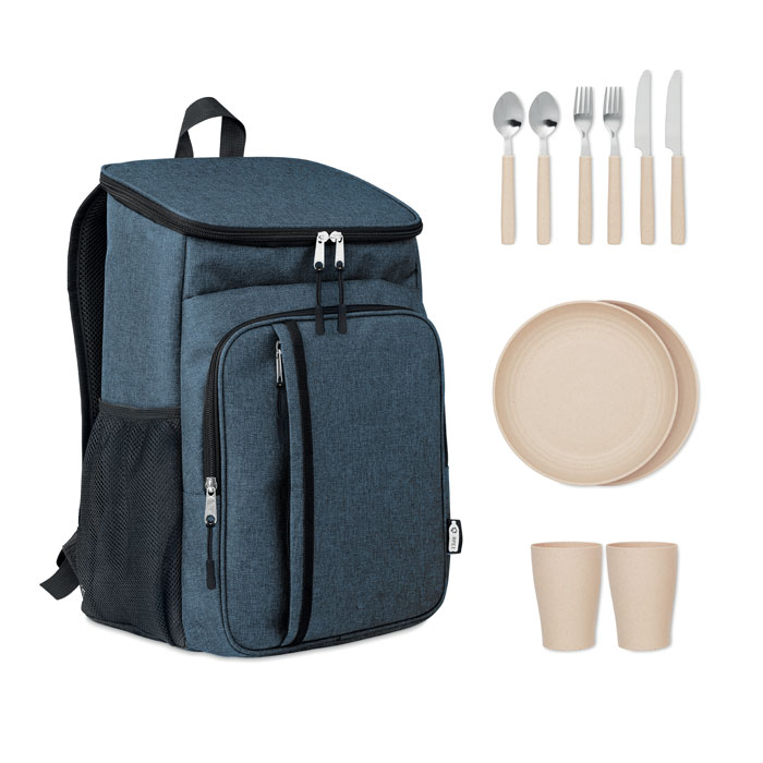 Torba piknikowa termiczna z 600D RPET ze sztućcami