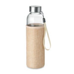 Szklana butelka na wodę 500 ml w etui z domieszką juty