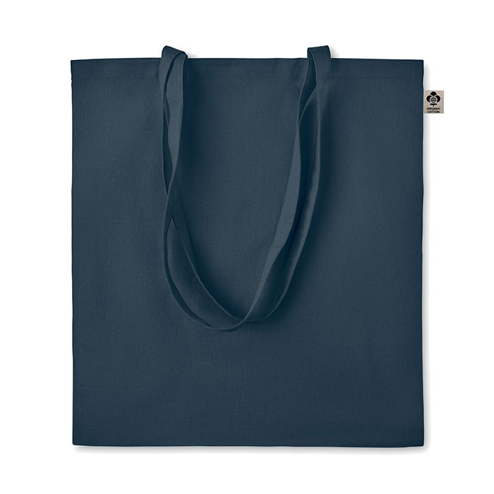 mo6189-85 Torba na zakupy z bawełny organicznej w kolorze niebieskim