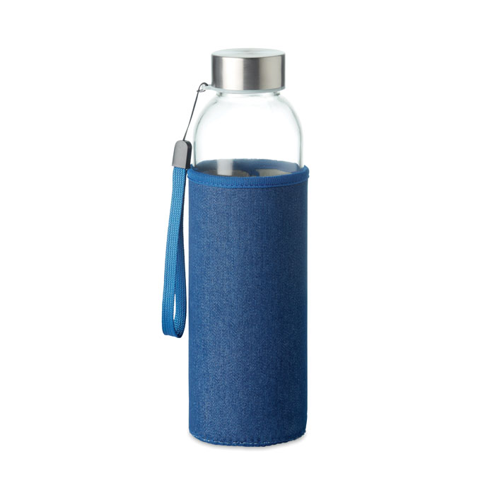 Szklana butelka na wodę 500 ml w etui w stylu dżinsu