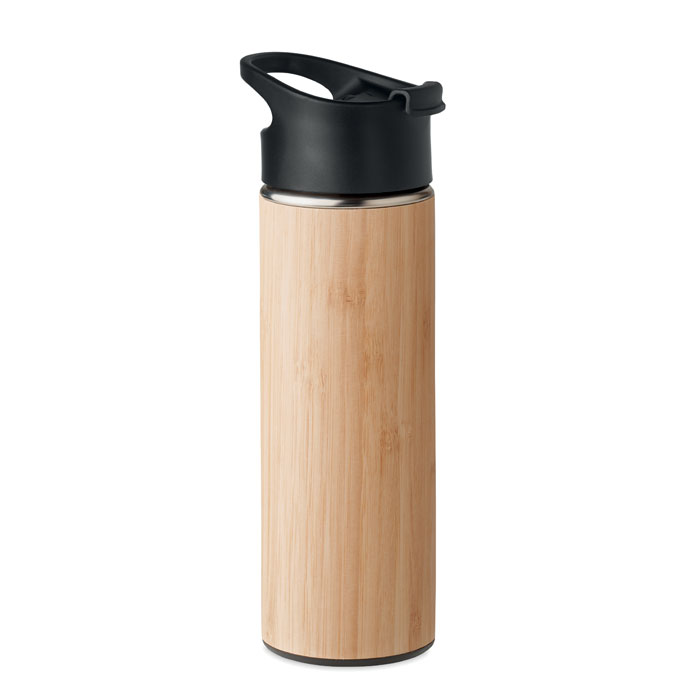 mo6371-40 Izolowany termos ze stali z bambusową osłoną 450 ml