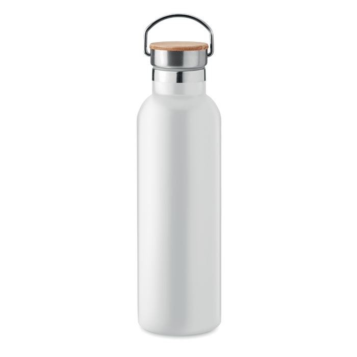 mo6372-06 Dwuścienny termos ze stali 750 ml z bambusową pokrywką