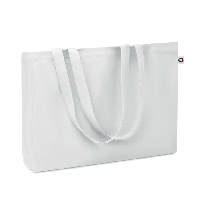 mo6380-06 Torba na zakupy z bawełny z recyklingu, biała