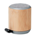Bambusowy głośnik bluetooth z paskiem PU, walec