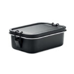 Czarny stalowy lunchbox z mocnymi bocznymi klamrami