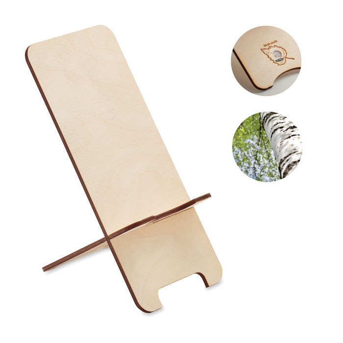 mo6690-40 Stojak na telefon z drewna brzozowego z nasionami brzozy