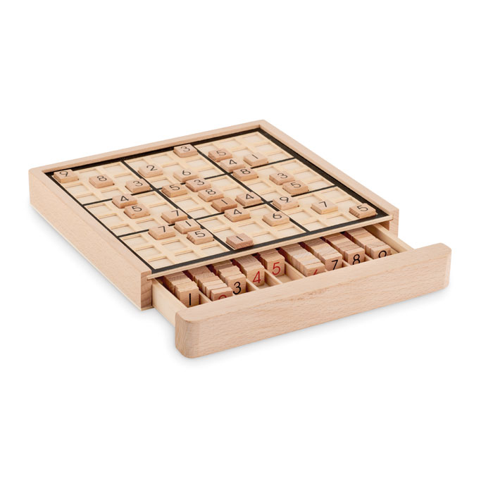 mo6793-40 Drewniana plansza sudoku Deluxe z ponumerowanymi płytkami