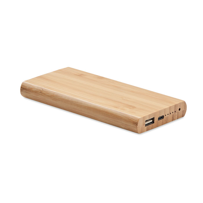 Bambusowy powerbank indukcyjny 6000 mAh