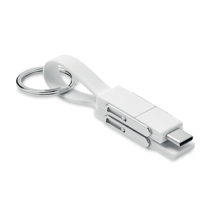Metalowy brelok z kablem USB-C 4 w 1