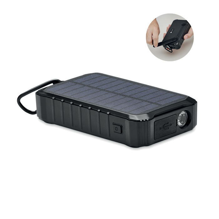 mo6841-03 Powerbank solarny 8000 mAh z dynamem i lampką LED