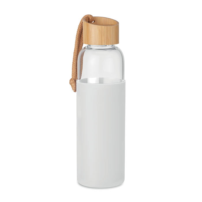 Szklana butelka na wodę 500 ml w silikonowym etui