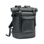 Plecak typu rolltop z tkaniny tarpaulin, czarny