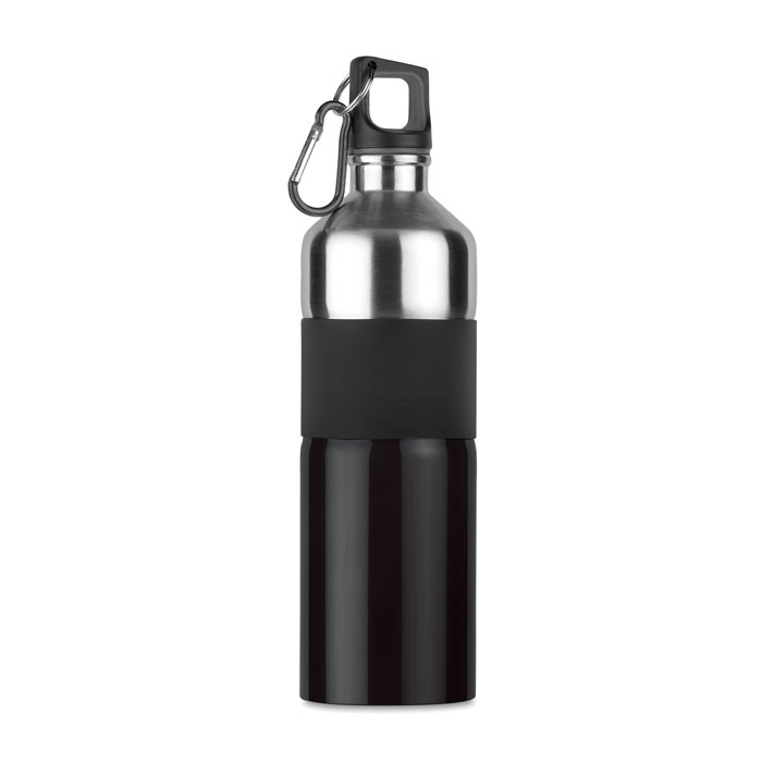 mo7490-03 Dwukolorowa stalowa butelka na wodę 750 ml z karabińczykiem