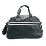 Torba sportowa vintage z matowego PVC z białą lamówką