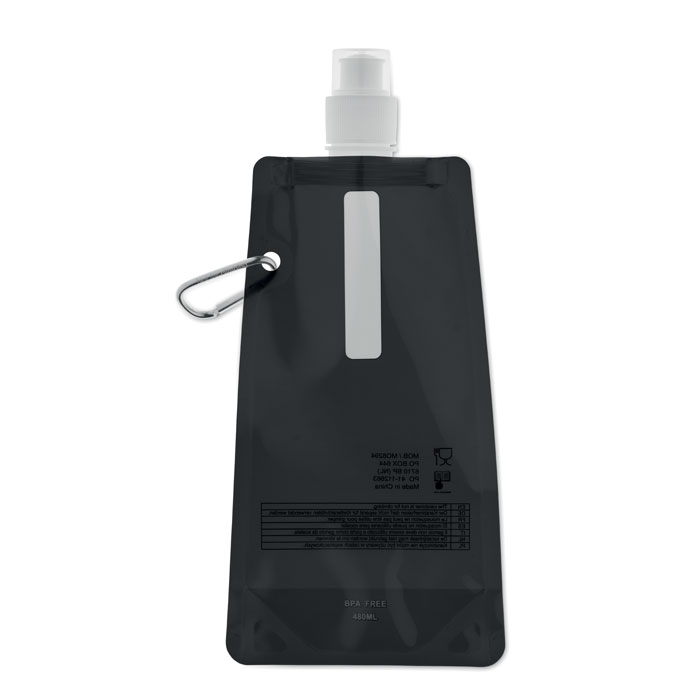 mo8294-03 Składana butelka na wodę z PET 480 ml z karabinkiem
