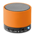 Okrągły głośnik bluetooth z powłoką imitującą gumę