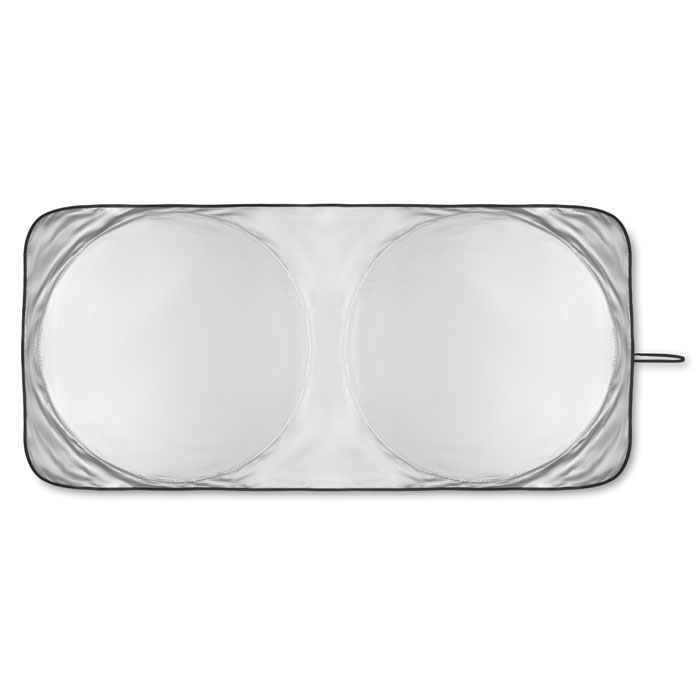 mo8941-16 Składana osłona przeciwsłoneczna na szybę w etui, srebrna