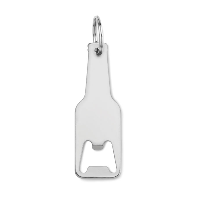mo9247-14 Aluminiowy otwieracz do butelek w kształcie butelki, srebrny