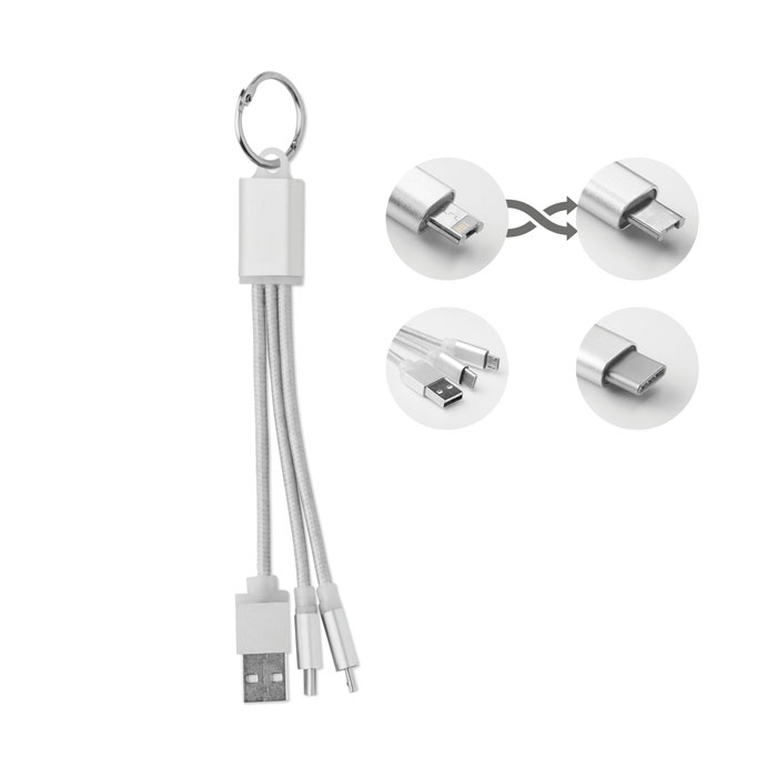 Brelok z kablem USB-C i micro-B