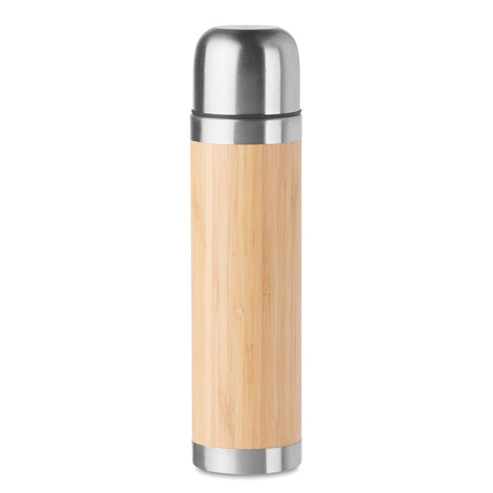Izolowany termos ze stali z bambusową obudową 400 ml