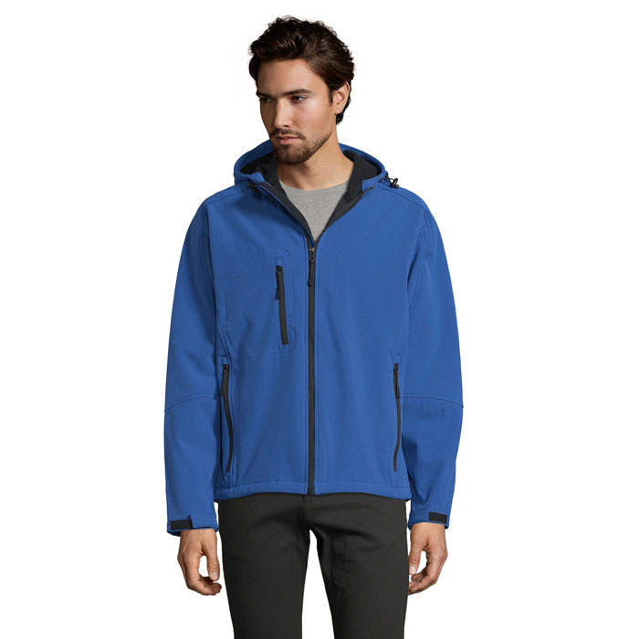 s46602-rb Męska bluza softshell z kapturem, membrana wodoodporna