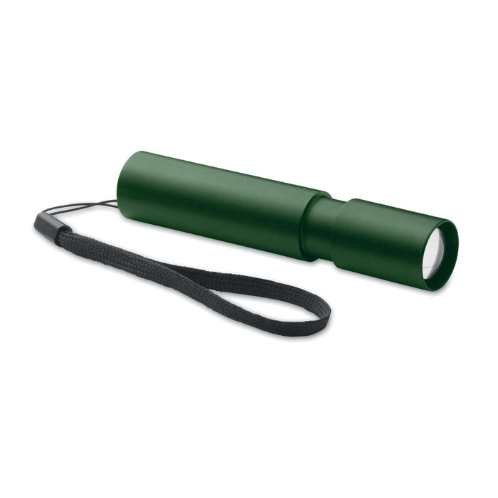 Aluminiowa latarka akumulatorowa w kolorze ciemnozielonym