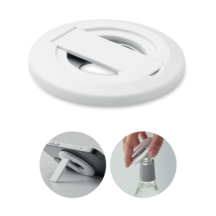 mo2612-06 Czarny magnetyczny uchwyt na telefon z otwieraczem do butelek