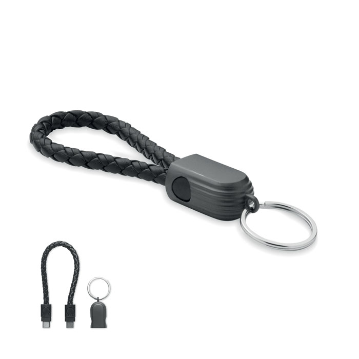 Brelok z kablem USB-C 60 W z plecionym detalem