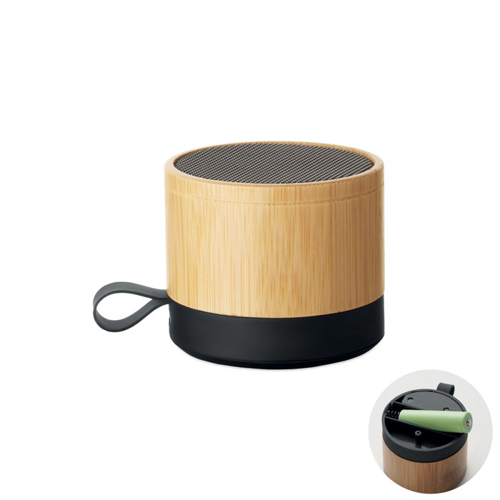 Bambusowy głośnik bluetooth 5.1 z podstawą ABS