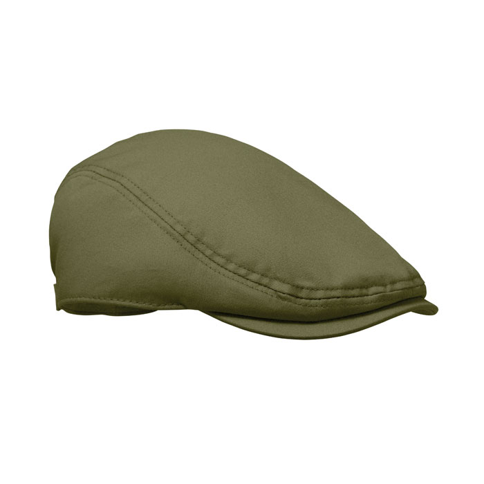Płaska czapka newsboy z bawełny w kolorze khaki