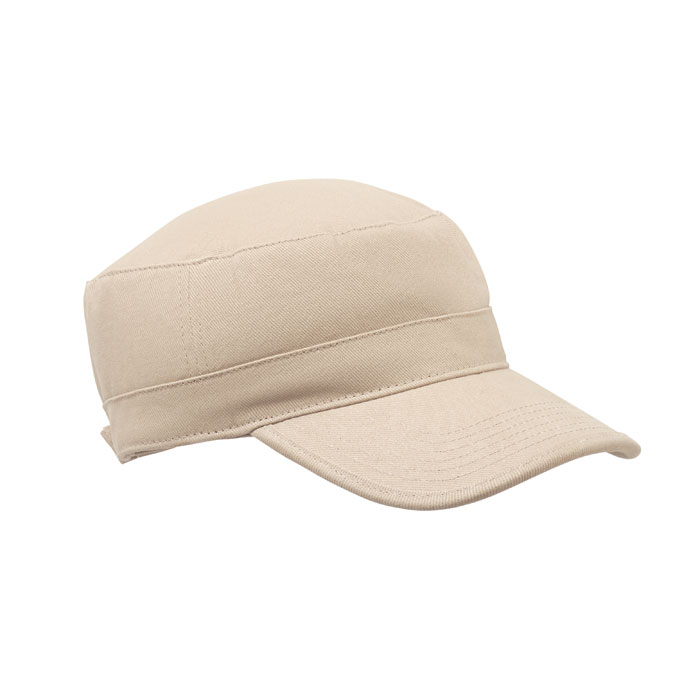 Czapka wojskowa ze szczotkowanej bawełny w kolorze khaki