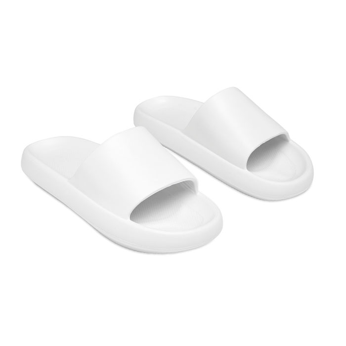Białe klapki unisex z pełną podeszwą EVA, rozmiar 38/39