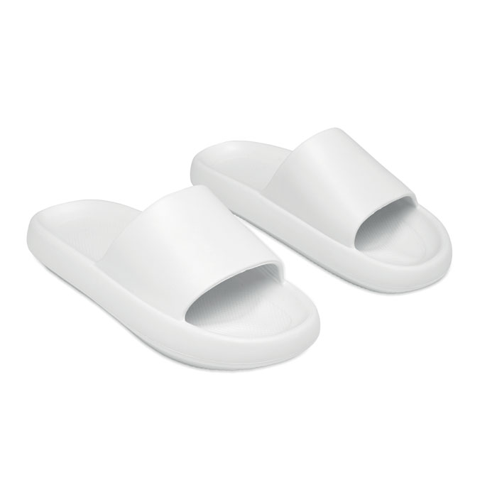 mo2897-06 Białe klapki unisex z pełną podeszwą EVA, rozmiar 40/41