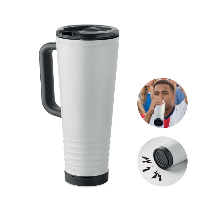 mo2995-06 Duży dwuścienny kubek ze stali nierdzewnej z uchwytem, 700 ml