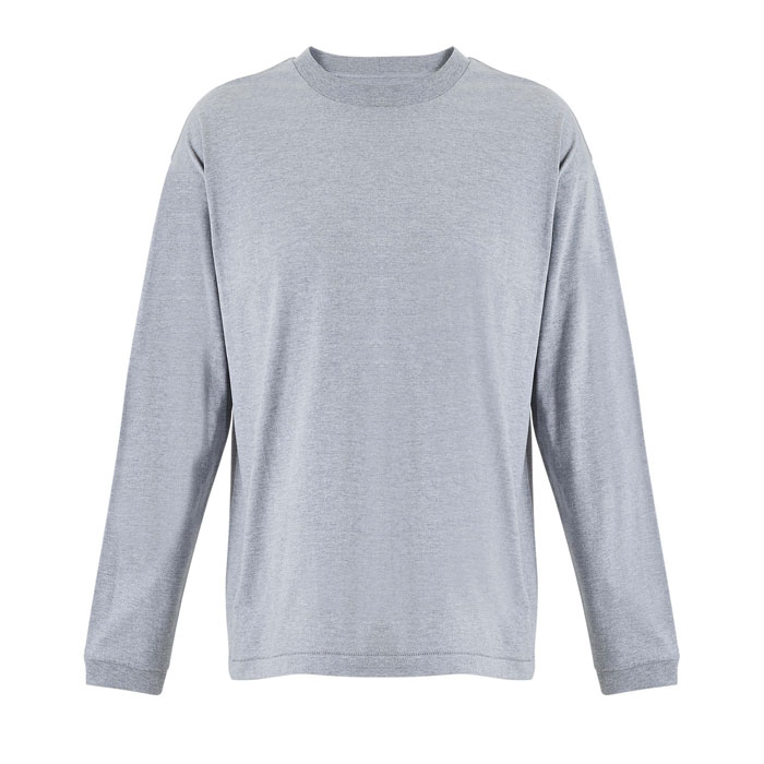 s04883-gy Unisex t-shirt oversize z długim rękawem z domieszką bawełny z recyklingu