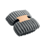 Polarowy koc w paski RPET - obrazek 4